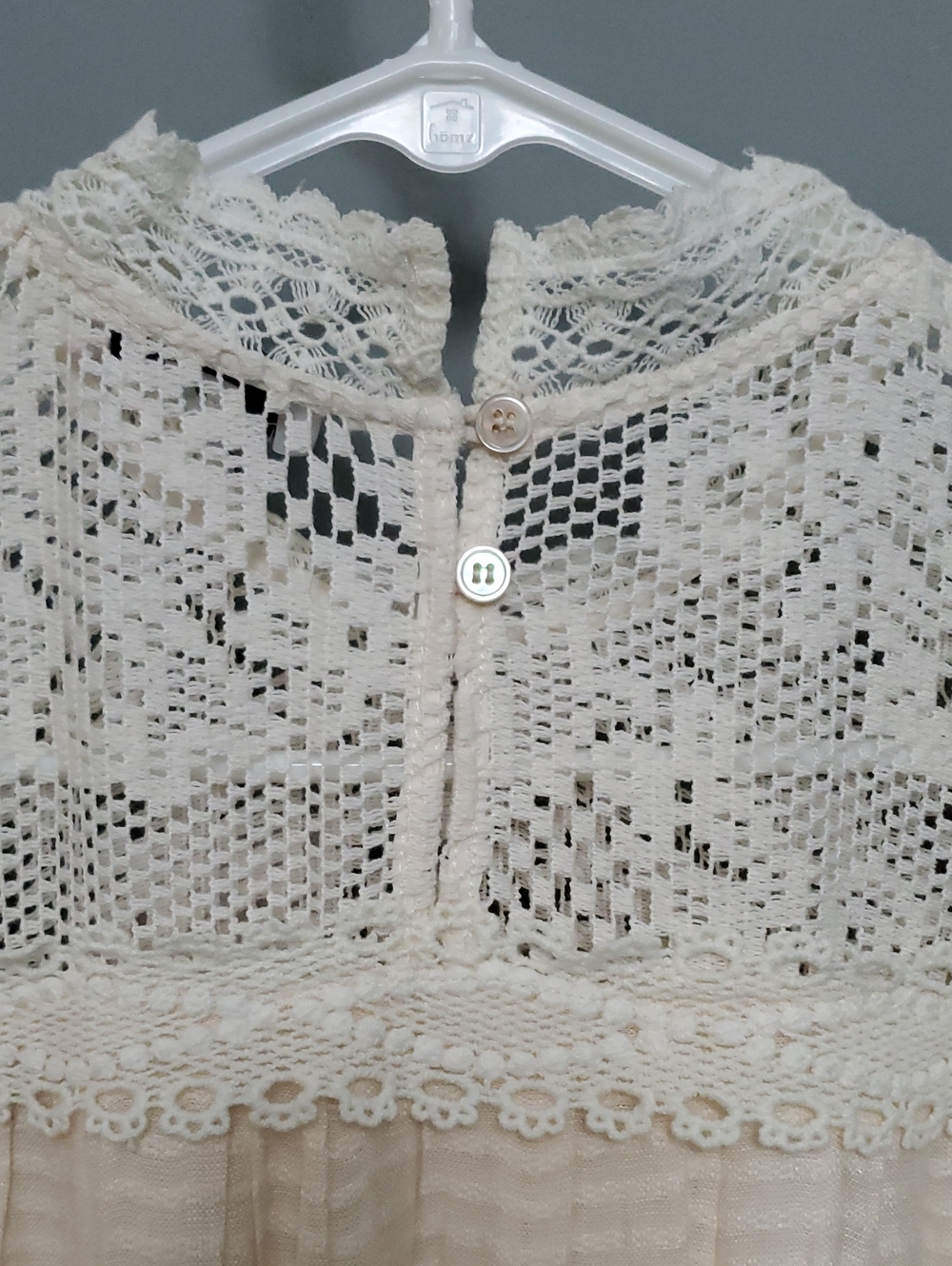 NWT CURRENT AIR Women’s Cream Lace Yoke Prairie Dress - Picture 7 of 7
